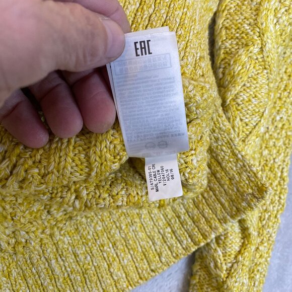 Banana Republic Woman's Cable Knit Sweater XS Yellow Long Sleeve Pullover Soft C - Picture 9 of 10
